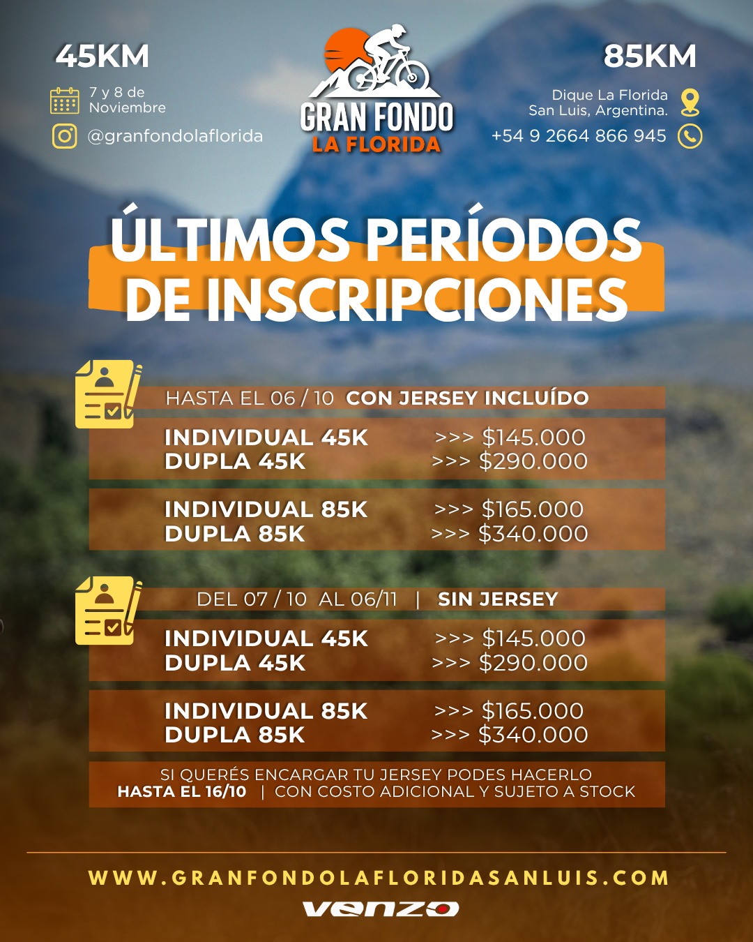 tarifario granfondo la florida